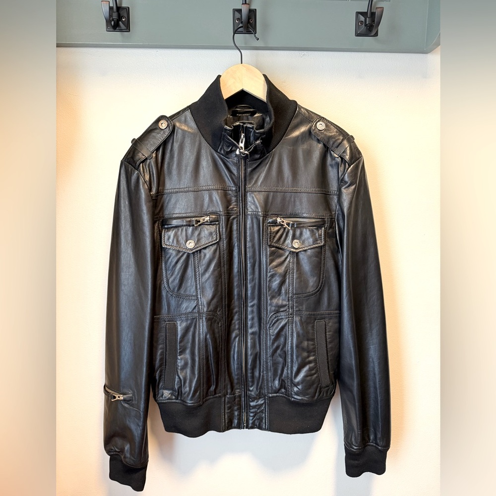 Rudsak Men’s Black Leather Jacket. Size Large